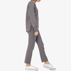 Venta al por mayor de las mujeres raglán bordado Terry cuello redondo sudadera 300g tela peso impresión Digital invierno Casual mangas completas - Product Image 5