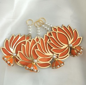 ดอกบัวแขวนสำหรับตกแต่งวิหารแบบดั้งเดิมอุปกรณ์ตกแต่งแบบดิวาลีฮอลีงานแต่งงานแบบอินเดียฉากหลังเวที - Product Image 5