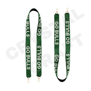 Sangles de sac perlées en or blanc personnalisées Accessoire à la mode pour sacs avec sangle de sac à main en perles de rocaille Go Bulls Design - Product Image 1