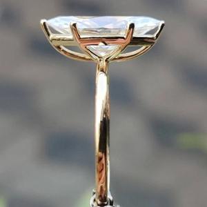 D E F Color Marquise Cut Lab Grown Diamond Ring Hermoso anillo de bodas de plata esterlina VVS Clarity Gift para ella Anillos personalizados - Product Image 2