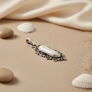 Pendentif en argent 925 avec perle pour femme, option de bijoux élégants - Product Image 2