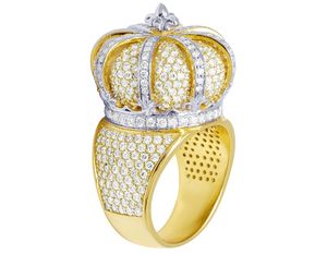 <b>Crown</b> Style <b>Mens</b> <b>Ring</b> in 10K Gold Iced Out with Lab Grown Diamonds Luxury Hip Hop Party Jewelry - Product Image 4