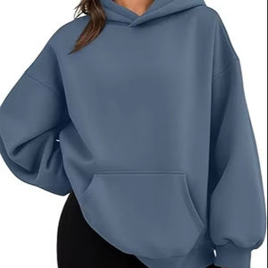 Sudadera con capucha de lana informal para mujer, sudadera de gran tamaño, Jersey cálido, Tops de entrenamiento de moda Otoño Invierno 2025 - Product Image 1