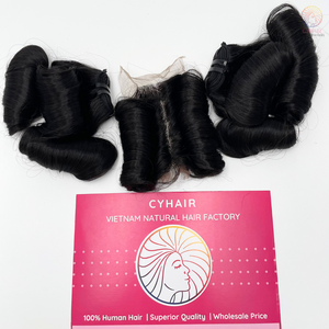 TOP ขายส่งราคาสานผมหยิกสีธรรมชาติ 2 ชุด 2X6 ปิด 16 นิ้ว Remy ผมมนุษย์หยิกธรรมชาติ - Product Image 2