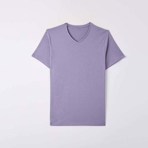 Logo personnalisé été hommes T-Shirts séchage rapide col en V coupe ajustée léger décontracté à manches courtes T-Shirt couleur unie haut respirant - Product Image 6