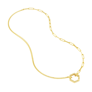 Collier unisexe en alliage de zinc plaqué or 18 carats, chaîne à maillons, style trombone, pour la vie quotidienne, bijoux de mode avec diamants - Product Image 2
