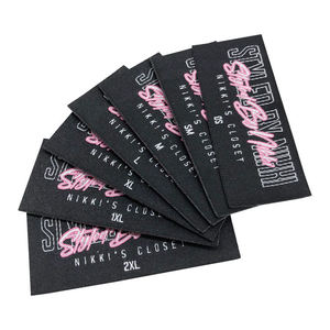 Étiquettes de vêtements en coton écologiques de haute qualité, étiquettes tissées personnalisées, coupe droite, étiquettes thermocollantes pour le cou, vente en gros d'usine, étiquettes de marque imprimées - Product Image 3