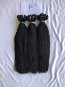 Vente chaude 100% brut non transformé Temple indien Premium droite Extension de cheveux humains Machine Double trame pleine cuticule alignée - Product Image 6