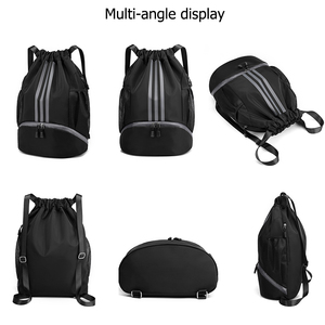Customized <b>Promotional</b> Soft Travel <b>Backpack</b> Waterproof Polyester with Custom Drawstring Bag and Logo Straps Casual Sports Bag - Product Image 6
