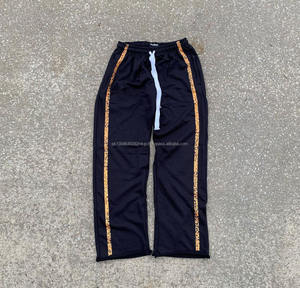 Pantalones de chándal acampanados Vintage para hombre personalizados, ligeros, con lavado ácido, cremallera lateral, diseño informal a rayas, colección de fabricantes - Product Image 2