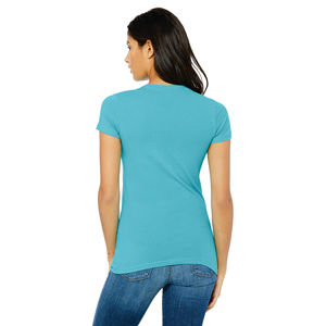 Airlume-Camiseta entallada para mujer, Camiseta de algodón con diseño de anillo peinado, longitud hasta el cuerpo más largo, 32 onzas, 100% onzas, Color Turquesa - Product Image 3
