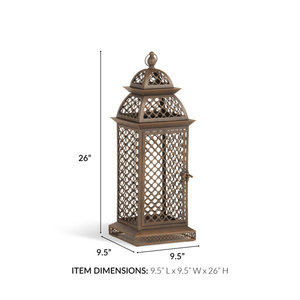 Lanterne à bougie en métal marron la plus vendue directement en usine pour les décorations de Noël d'autres occasions fabriquées par Uzair Handicrafts - Product Image 2