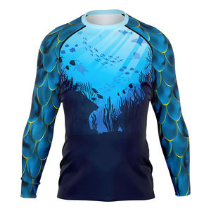 Meilleures ventes de rashguards pour adultes, manches longues, sublimation, t-shirts de compression extensibles pour hommes avec service OEM - Product Image 1