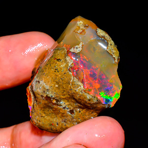 Pierre précieuse brute d'opale éthiopienne, opale de feu flashy, pierre précieuse d'opale naturelle, pierre précieuse en vrac, opale éthiopienne brute, 40.5 Ct. R-234 - Product Image 4