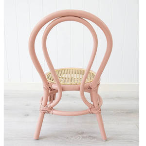 <b>Pink</b> Painted Rattan Kid <b>Chair</b> for Party - Product Image 3