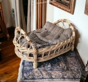 เปลไม้ไผ่ธรรมชาติสำหรับเด็กทารกเปลเด็กทำจากไม้อุปกรณ์ประกอบฉากการถ่ายภาพเปลเด็กเฟอร์นิเจอร์สำหรับเด็กทารก - Product Image 1