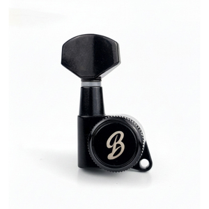 ตัวปรับเสียงกีตาร์แบบล็อคได้ ยี่ห้อ BBSTONE ผลิตในเกาหลี แบบ 6 ตัวเรียงกัน  อัตราทดเกียร์ 20:1 สไตล์วินเทจ สีดำ - Product Image 2