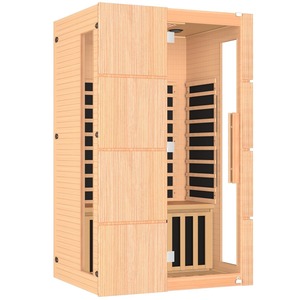 2 Person Infrared Sauna Home Indoor Canadian Hemlock <b>Red</b> <b>Light</b> <b>Therapy</b> Spa Room - Product Image 1