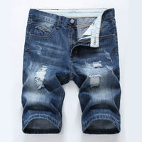 Shorts d'été bleus pour hommes, taille mi-haute, coupe droite, tricotés, respirants, écologiques, grande taille, style urbain, qualité supérieure, personnalisables