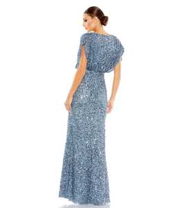 Robe de mariage sans manches robe de soirée à paillettes fée devant élégante robe longue en soie perlée vintage pour dames crêpe chaude sexy - Product Image 3