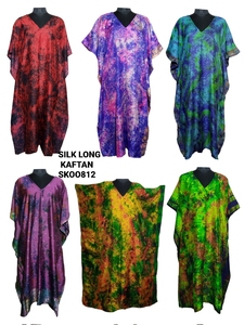 ชุดคลุมผ้าไหมสำหรับผู้หญิงสุดหรู ผ้าไหมแท้ 100% ยาวคลุมเท้า สไตล์โบฮีเมียน ทรงหลวม คอวี ไซส์พลัส เป็นมิตรกับสิ่งแวดล้อม สีสั่งทำได้ - Product Image 2