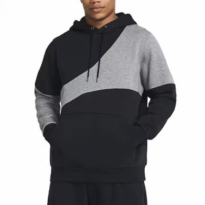Sudadera con capucha recortada en blanco de gran tamaño para hombre, sudaderas con capucha deportivas de talla grande para correr, Sudadera con capucha de lana Unisex para hombre - Product Image 1