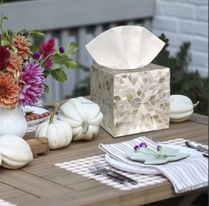 Haute qualité personnalisé indien fait à la main vadrouille boîte à mouchoirs Premium métal et résine décoratif luxe artisanat conception prix de gros - Product Image 3