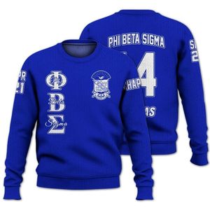 Phi Beta Sigma 1914 Acrylique Pull En Tricot Grec Chenille Lettres Fraternité Bleu Blanc Sigma Beta Pull Vêtements - Product Image 1