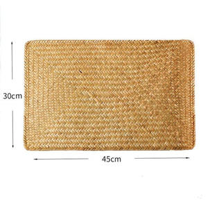 Handwoven Rectangular <b>Rattan</b> Charger Plates Boho <b>Rattan</b> <b>Placemat</b> OEM Accepted <b>Placemat</b> Wicker Charger Plate From Vietnam - Product Image 5