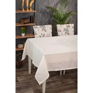 ผ้าปูโต๊ะสี่เหลี่ยมกันน้ำลายดอกไม้พิมพ์ลายต่อเนื่อง ขนาด 140x180 ซม. ผลิตในตุรกี เหมาะสำหรับใช้ในบ้านและโรงแรม - Product Image 1