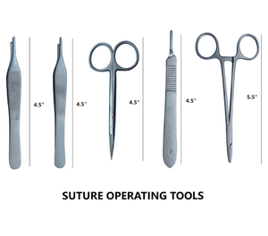 ANAAIF ENTERPRISES-Kit completo de práctica de sutura para estudiantes de medicina, almohadilla de sutura de silicona con herramientas quirúrgicas - Product Image 3