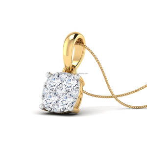 เครื่องประดับสตรีแบบกำหนดเองจี้เพชร14 KT สีทองประดับ925เงินสเตอร์ลิงมีใบรับรอง IGI สำหรับงานแต่งงาน - Product Image 2