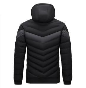 High Quality Wholesale Fashion Men's Hooded Puffer <b>Jacket</b> Customizable Designs-<b>Waterproof</b> Casual <b>Winter</b> Embroidered Solid Front - Product Image 2