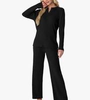 Ensemble de pyjama personnalisé pour femme, robe de nuit en jersey, motif uni, respirant, été, printemps