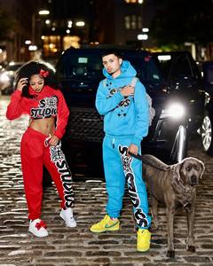 Otoño hombres mujeres 2-Set Hip Hop ropa deportiva patrón sólido Sudadera con capucha Joggers gimnasio Fitness dos piezas ropa de Fitness - Product Image 3