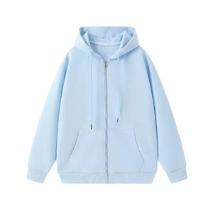 Sweat à capuche zippé pour homme de luxe, 100% coton, tricot lourd, molleton français, coupe régulière, double fermeture éclair, OEM, haute qualité, BD - Product Image 1