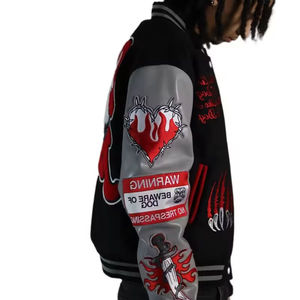 Chaquetas Varsity Personalizadas de Alta Calidad para Hombre, Chaqueta Universitaria con Mangas de Cuero y Bordado, Fabricante, Suministro al por Mayor - Product Image 5