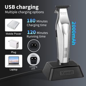 Tondeuse à cheveux professionnelle sans fil rechargeable par USB pour hommes, tondeuse de barbier à lames ultra-précises avec fonction de dégradé, idéale pour les hôtels - Product Image 4