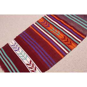 Vintage Turkish Rug 1.7x3.2 ft, Kilim <b>Red</b> Moroccan <b>Wool</b> Rug - Product Image 2
