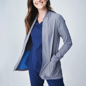 Vestes d'infirmière personnalisées à manches longues en tricot 100% coton respirant et confortable pour uniformes médicaux et blouses d'hôpital - Product Image 2