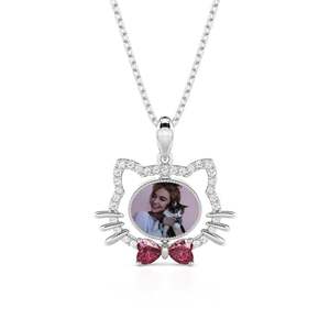 จี้สร้อยคอแมวนำโชคหินมูนสโตนหมุนได้พร้อมรูปภาพสั่งทำ Jeulia Petland - Product Image 2