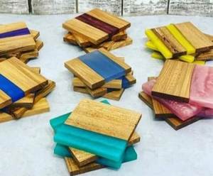 Juego de posavasos de madera redondo de lujo ecológico personalizado de la mejor calidad personalizado para alfombrillas y almohadillas para tazas de té artísticas almacenadas en mármol de madera - Product Image 1