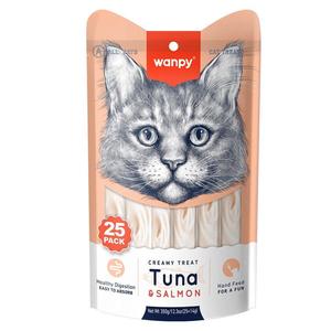 Premio per gatti Wanpy tono e crema salmone 25x14 Gr - Product Image 1