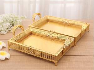 Bandeja de ramadán de metal multiusos para dulces tradicionales, nueces, aperitivos, bebidas y artículos de panadería durante reuniones festivas - Product Image 3