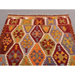 Tapis turc 4,4x8 pieds, tapis vintage, tapis ombré rouge-orange - Product Image 4