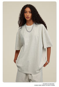 Camiseta de algodón de gran tamaño con hombros caídos unisex, camiseta informal de manga corta para hombre, 305gsm - Product Image 3