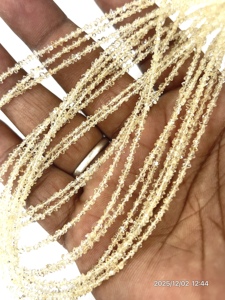 Cuentas de Cuarzo Herkimer con Recubrimiento de Zafiro Amarillo Natural de Calidad AAA, Tamaño 2-3 mm - Product Image 4