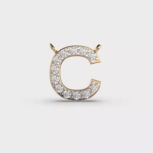 18K Gold Plated 925 Sterling <b>Silver</b> Moissanite Letter C <b>Pendant</b> VVS D Color <b>Initial</b> Necklace Luxury Alphabet Jewelry for Wom - Product Image 2