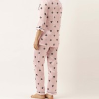 Piyama Wanita Seksi Bahan Satin Polos Musim Semi Panas 100% Katun Ramah Lingkungan Bernapas Cepat Kering Lengan Panjang Set 2 Potong