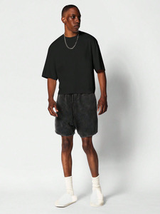 Camiseta de cuello redondo de diseño personalizado para hombre, Camiseta holgada de gran tamaño de lujo de algodón 100% - Product Image 4